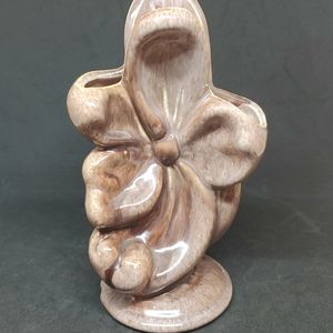 Vintage Gonder Pottery Purple Magnolia Vase